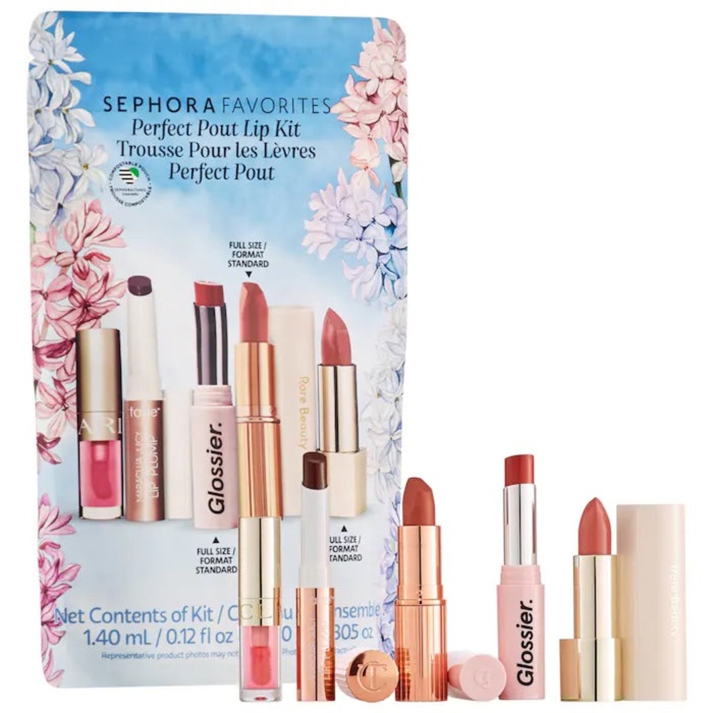 Sephora Favorites Perfect Pout Lip Kit - Charlotte Tilbury, RareBeauty, Glossier
